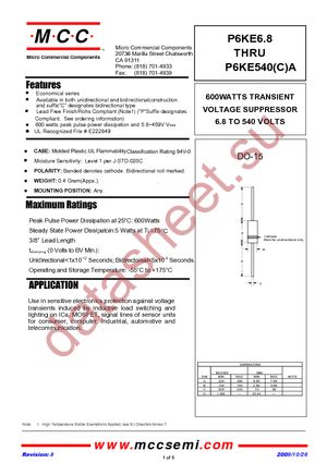 P6KE10A-TP datasheet  